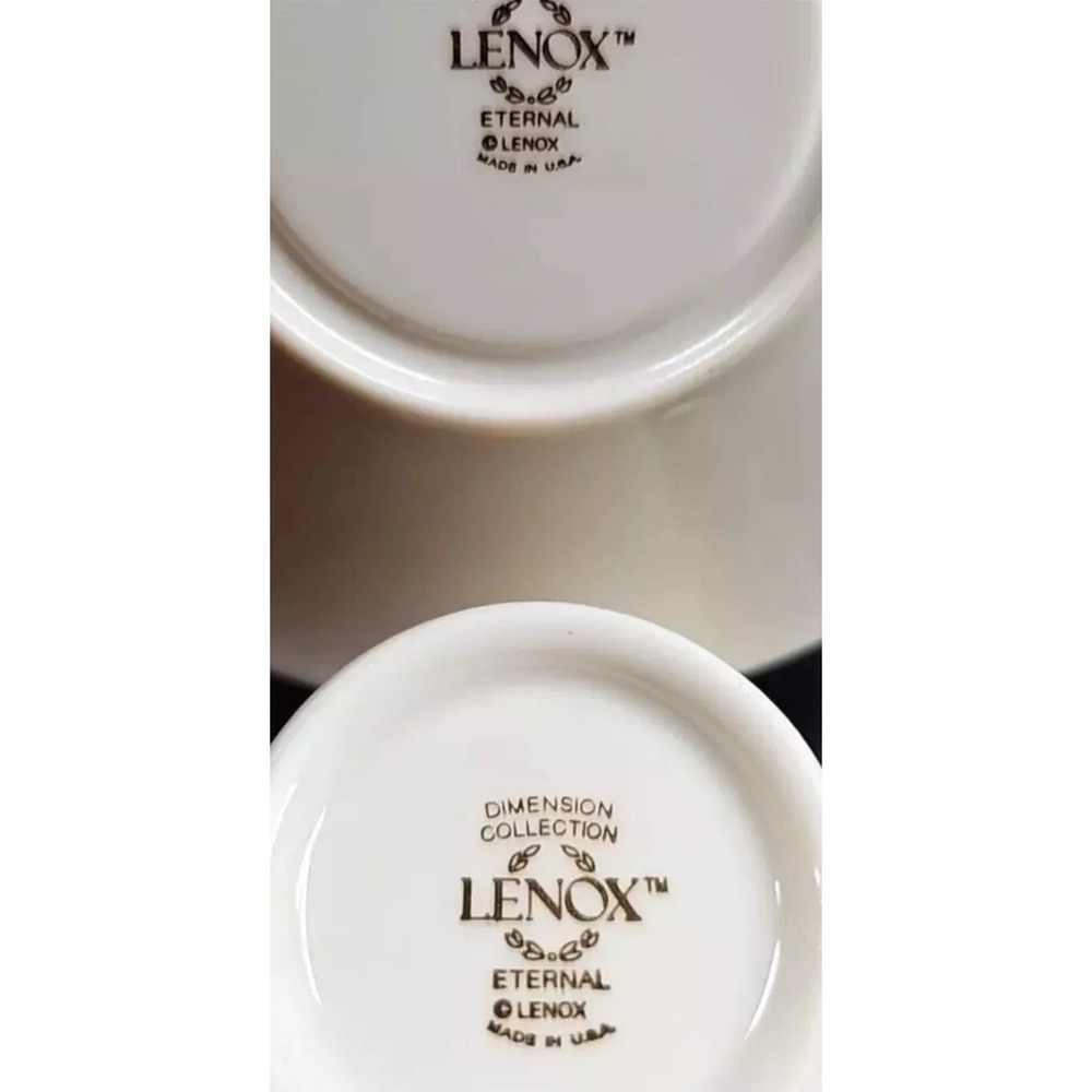 3 Lenox Eternal Cup Saucer Set Dimension Collection Elegant Gold Cream Dish Lot - Picture 2 of 6